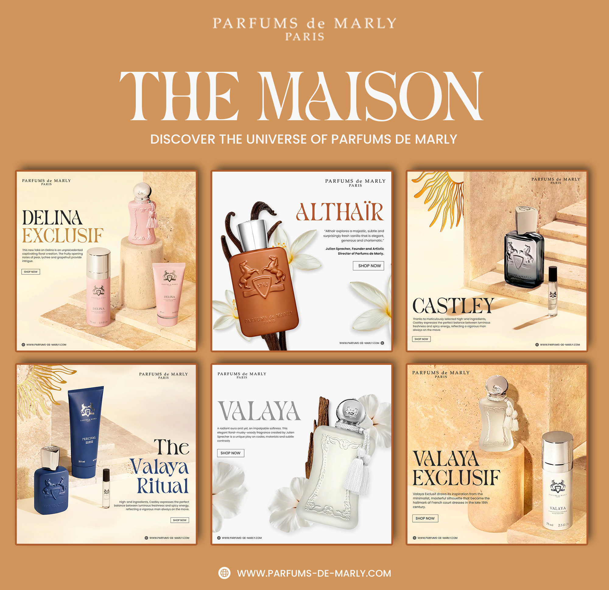 Perfume Advertising Design | Parfums de Marly advertising design branding graphic design logo