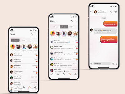 PINGED-Modern Chat UI App chatapp glassmorphism groupchat messagingapp mobileapp modernui socialmessaging ui uiuxdesign
