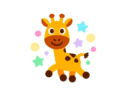 Giraffe animal baby branding cartoon character children cute digital flat funny giraffe icon illustration kawaii kids logo mascot toy vector yellow