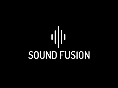 Sound Fusion Logo animation 2d after effects black white branding gif intro logo animation morphing logo animation motion text animation text logo transforamtion ui ux voice wave animation