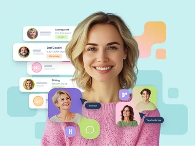 Genomelink Data Visualization collaboration data visualization design dna data genomelink graphic design icons illustration myheritage ui