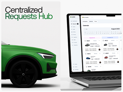 Car leasing CRM Leaso calendar car car leasing car rent cms crm product design sas ui uiux