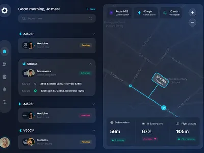 Smart Logistics Dashboard darkmode dashboard logistics mapping productdesign telemetry uidesign