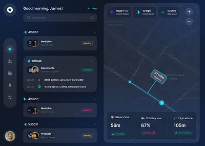 Smart Logistics Dashboard darkmode dashboard logistics mapping productdesign telemetry uidesign