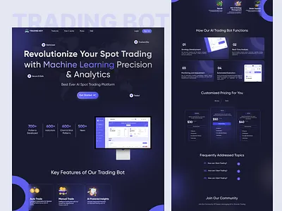 Trading Bot Landing Page bot darkmode fig figma landingpage trading tradingbot ui ux