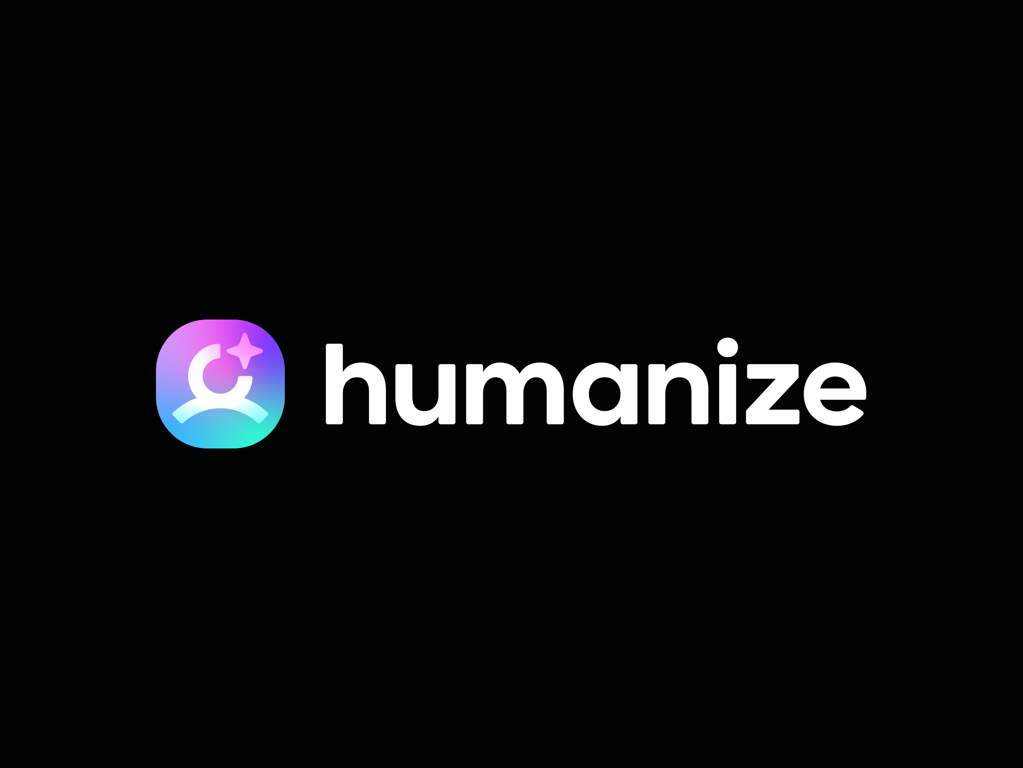 Humanize ai artificial intelligence branding gradient gradient logo human human logo identity logo mark modern person logo spark symbol tech