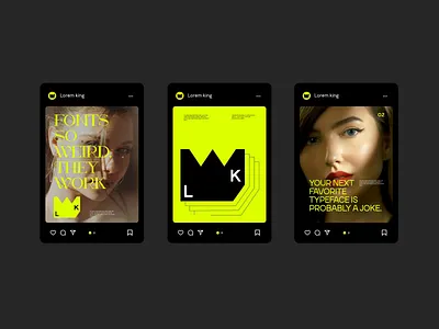 Lorem king - Font maker : Social media bento grid branding design ecommerce font foundry graphic design illustration instagram logo marketing poster rebel retro social media social media post store streetstyle visual identity yellow