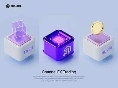 Channel Landing page 3D icons 3d 3d animation 3d art 3d icons ai agents e commerce finance fintech hero hero image hero section icons landing landing page landingpage web web design webdesign website