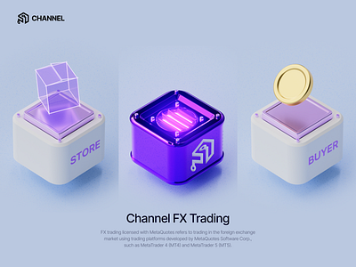 Channel Landing page 3D icons 3d 3d animation 3d art 3d icons ai agents e commerce finance fintech hero hero image hero section icons landing landing page landingpage web web design webdesign website