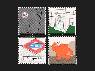 Visual Diary ❘ Madrid Postals illustration madrid personal project procreate realism spain visual diary