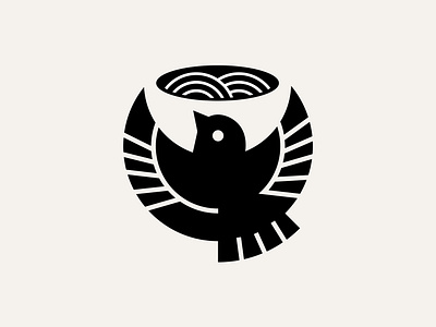 Bird Ramen Logo bird brand agency brand design brand designer brand identity design branding design japan logo logodesign negative space noodle ramen