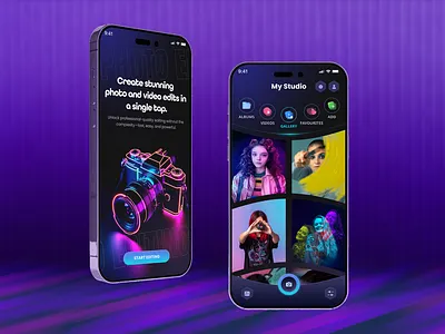 Photo Editing Mobile Application – Creativity at Your Fingertips 3d animation appdesign behancedesign cleanui figma graphic design mobileapp motion graphics photoediting photoeditingapp productdesign uidesign uiux