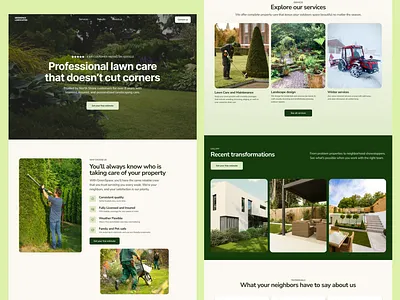 Greenscape Landscaping Services Landing Page branding clean concrete designer freelancer garden garden design gardening green landscape design landscaper landscaping lawn minimalist modern plants sans serif ui web design website