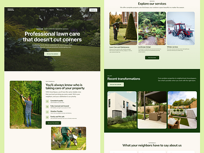 Greenscape Landscaping Services Landing Page branding clean concrete designer freelancer garden garden design gardening green landscape design landscaper landscaping lawn minimalist modern plants sans serif ui web design website