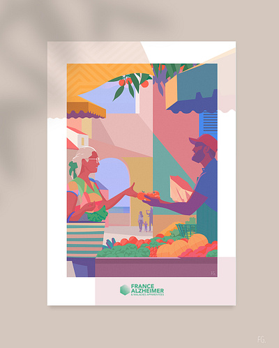 "Sunday Morning" artwork cover design digital illustration digitalart france holidays illustration illustrator magazine magazinecover pop art village