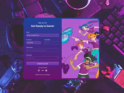 Sign up page app branding design illustration ui ux web design