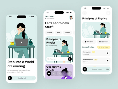 AI E-learning Mobile App app course app courses dashboard e learning edtechdesign education education app elearning app ios learning mobile mobile design online learning teacher ui