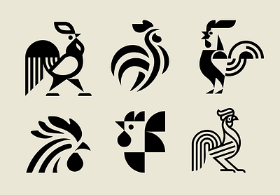 LOGO - ROOSTER branding chicken chiken design egg graphic design icon identity illustration logo marks rooster symbol ui