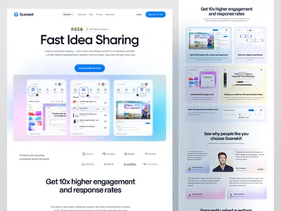 Screen Recorder Website ai assistance design idea sharing landing page loom saas saas website screen record screen recorder video recorder web web design website