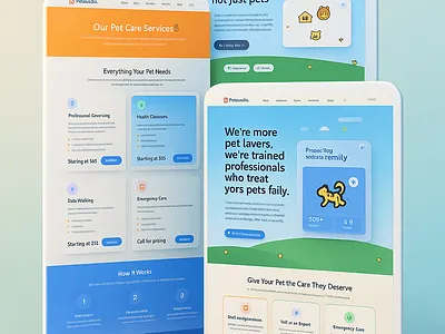PetCuddle - Pet care website pet website ui