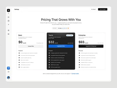 Modern SaaS Pricing Page – Clean Dashboard UI anually basic current plan discount dpopstudio enterprise monthly plan price pricing promo saas save teams user