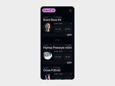 Local events abstract ui discover events local events party stylish