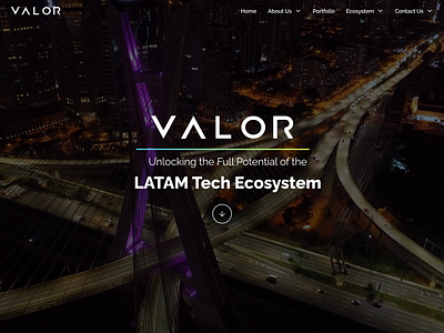 Valor Capital Group - Concept Website for Ventur Capital Firm investment ui venture capital webdesign