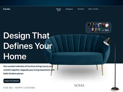 Furniture Landing Page app design attractive branding colour furniture furniture landing page furniture website landing page landing page logo typography ui website design