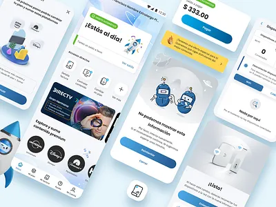 MiDirectv APP 3d experience illustration interface internet pay services streaming ui