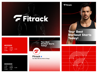 Fitness logo & brand identity design brand guidelines brand identity branding f letter logo fitness fitness branding fitness logo icon logo logo design minimalist sports