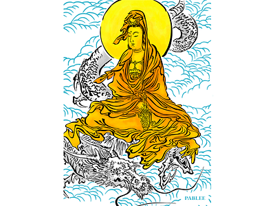 Buddha Japanese Illustration asian branding design graphic design illustration illustrator japanese logo streetwear tshirt tshirt art tshirt designer