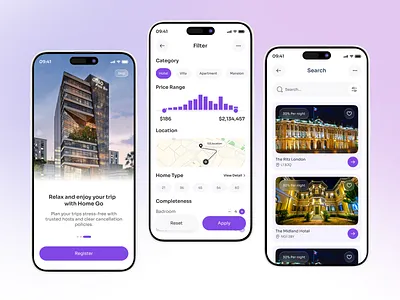Hotel Booking App apartment app booking mobile booking platform booking system hotel branding hotels mobile app online hotel booking property app villa booking vocation