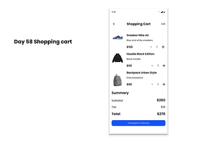 👉 Daily UI Challenge – Day 58: Shopping Cart daily daily ui dailyui design ui uichallenge