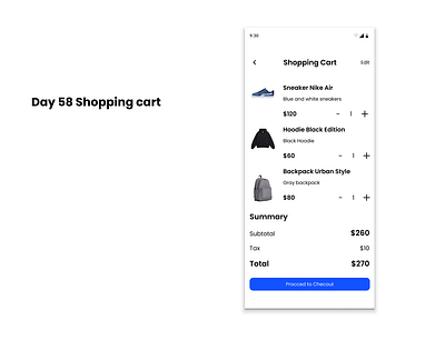 👉 Daily UI Challenge – Day 58: Shopping Cart daily daily ui dailyui design ui uichallenge