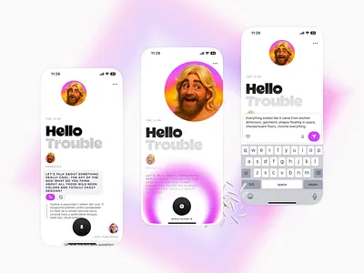 KubaEnglish Redesign | Pančelka 80s ai avatar ai conversation chaotic chat clean education english entertainment friendly vibes funkadelic mobile app prototype speech ui