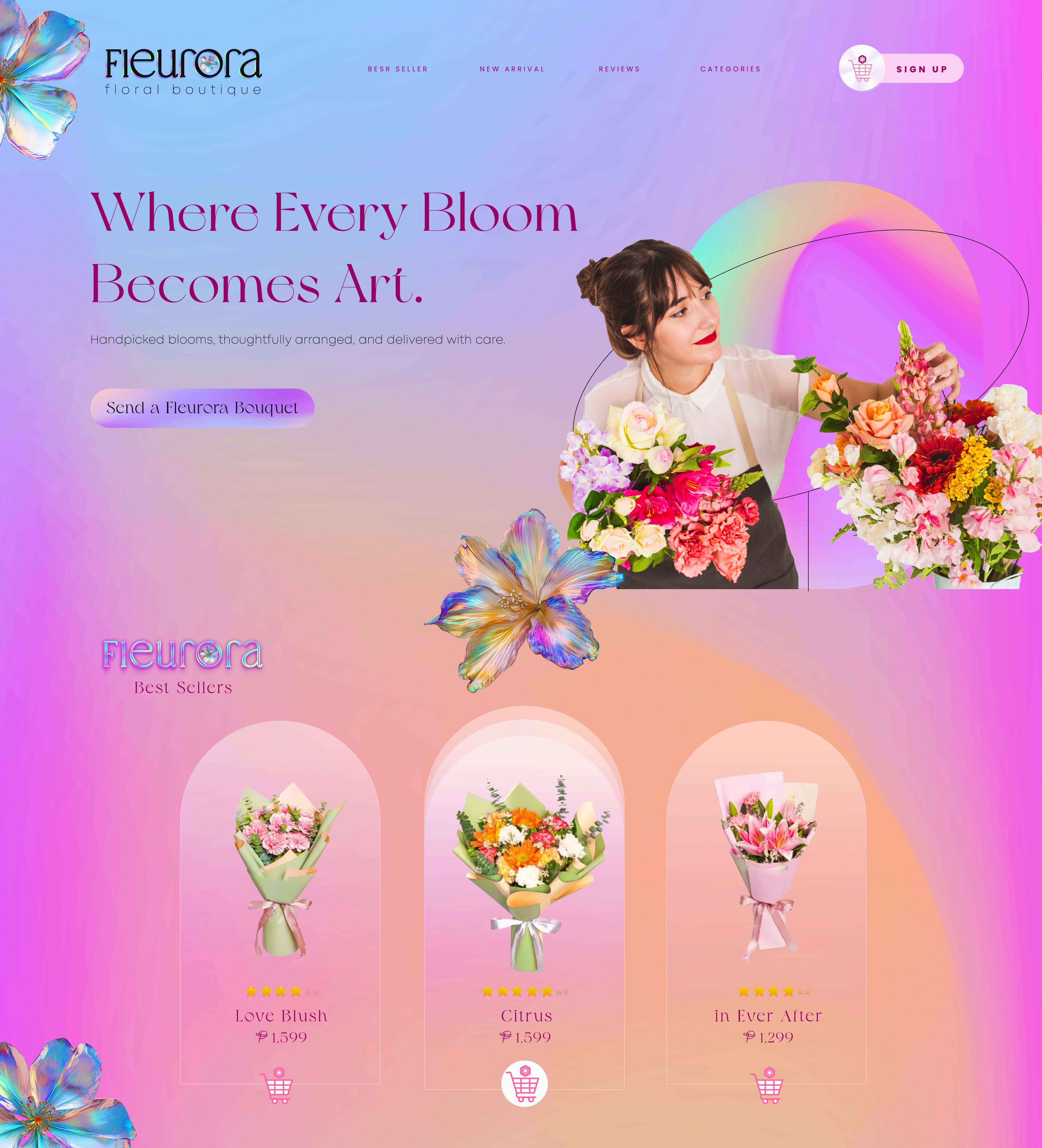 Fleurora Floral Boutique Website Concept(WIP) visual identity