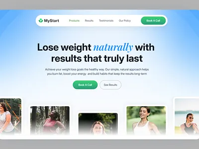Landing page header design for a weight loss product branding creative design hero hero section landing landing page modern product design professional ui ui design ux web design website design weight loss