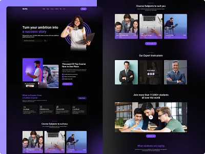 E-Learning | Landing Page darktheme designinspiration dribbble education elearning landingpage onlinecourse uiux webdesign website