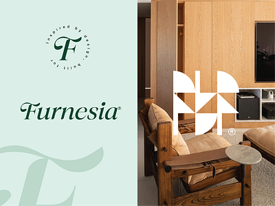 FURNESIA 2025 branding design forest furneture graphic design green illustration interior life style logo minimal logo typography vector wood woodland