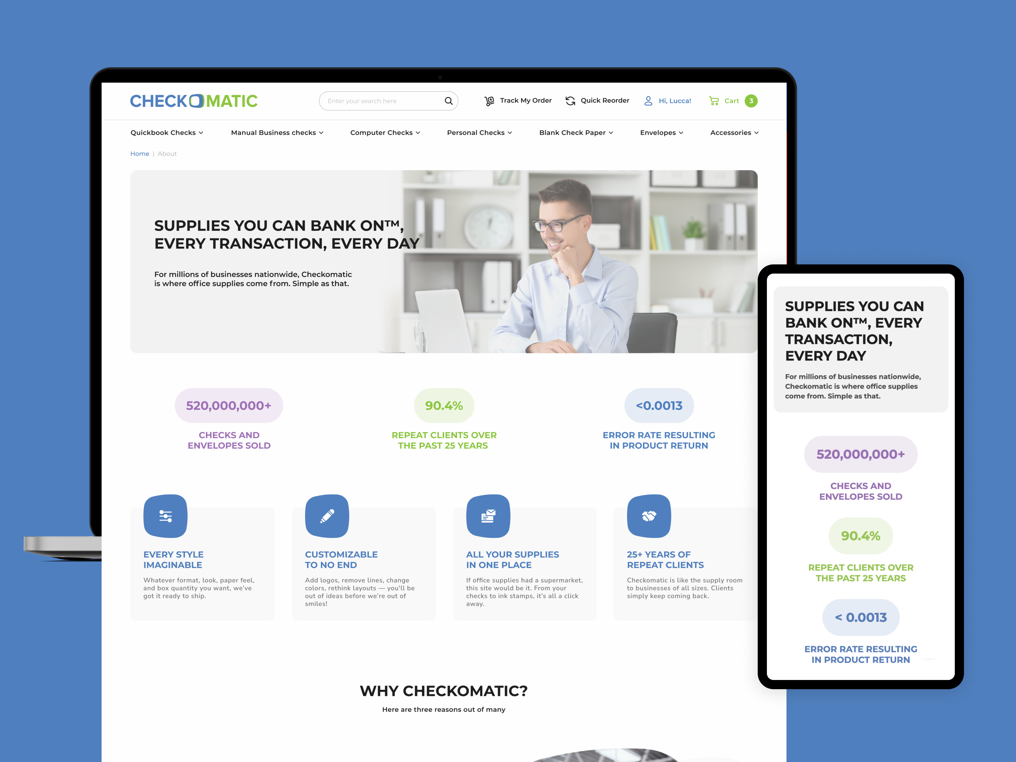 Checkomatic® | Computer Checks design ui user experience ux webdesign website