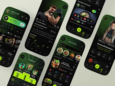 Gamified Fitness & Nutrition App app app design design fitness fitness app fitness app design fitness trainer app fitness ui health healthcare mobile mobile app nutrition nutrition app sport ui ux workout app