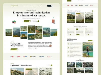 Luxury Winter Landing Page – Elegant & Modern UI Design dribbble landingpage luxurybrand luxurydesign luxuryui minimaldesign modernui seasonaldesign uiux webdesign websitedesign wintercollection winterlandingpage