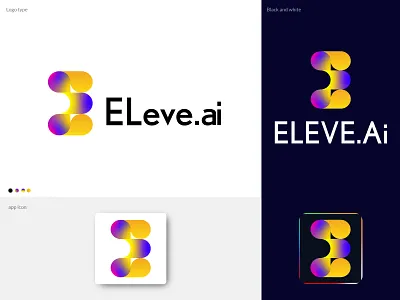 Eleve E letter mark abstract app best designer branding branding identity colorful creative logo design e letter logo eleve gradient icon letter logo logo modern symbol