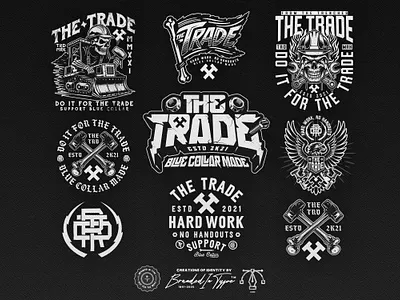 The Trade - Branding Identity Pack apparel design blue collar clothing line illustration monogram tshirt tshirt design vector vintage design