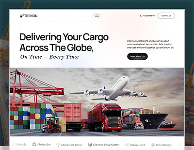 Modern Logistics & Cargo Transport Website air freight landing page cargo management freight website landing page logistics template logistics website design shipping company web transport website trucking website ui web design website design wordpress website