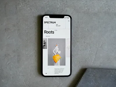 Minimalist UX/UI for Spectrum Gallery artgallery gallery minimal mobile phone ui ux uxudesign uxui webdesign