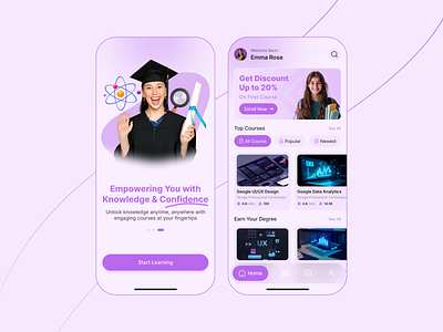 E-LEARNING APP app design clean design course app dashboard ui edtech design education app elearning app learning experience learning management system learning platform minimal ui mobile app ui mobile ui modern ui online education online learning student app study app ui inspiration ux design