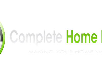 Complete Home Repair logo efficient environmentally friendly green home repair company house logo logo with icon