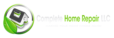 Complete Home Repair logo efficient environmentally friendly green home repair company house logo logo with icon