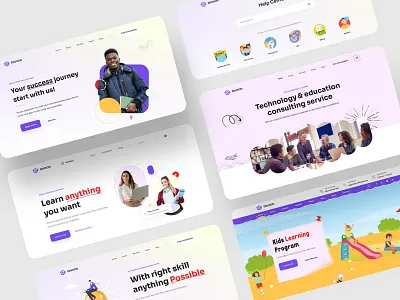 EduTech- Website Headers Creative creativedesign digitallearning edtechdesign educationtech edutech elearning learningplatform uiux webdesign websitedesign